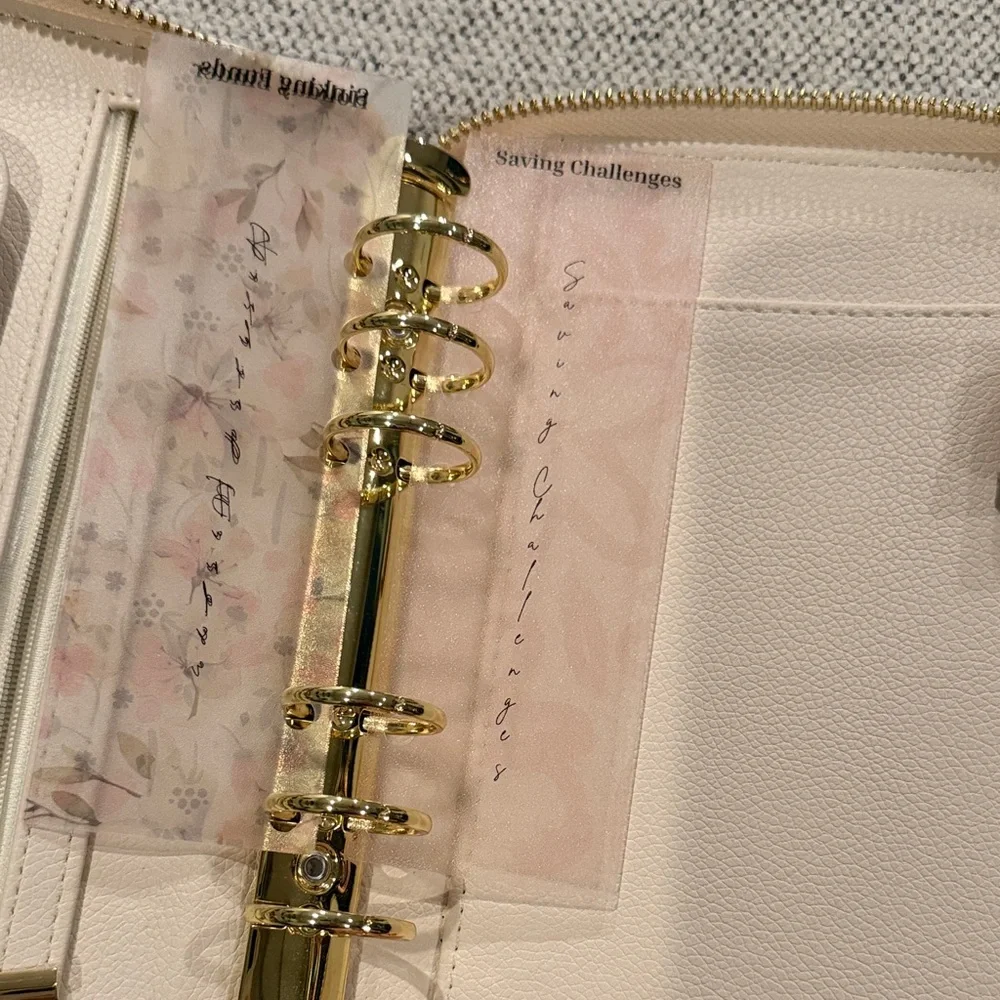 Christina Love Planning Cream Zip-Around Wallet cash envelope system